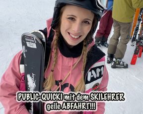 Teeny fucks publicly with the ski instructor