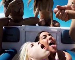 Partying Teens on Yacht Suck and Ride Cock