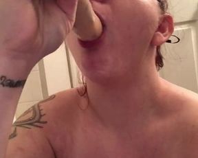 Double dildo throat fuck.