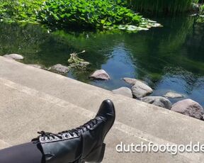 Love my Sexy Legs in Black Tights look in the Sun @ the Water Lily Garden - DutchFootGoddess TikTok