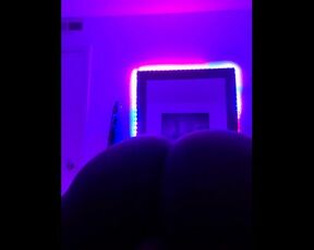 Thick Ebony creams on 8 inch dildo in the dark (VOLUME UP????)