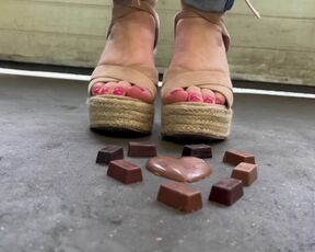 Wedges stepping on chocolate ???? trailer/preview. JuliaApril @ onlyfans