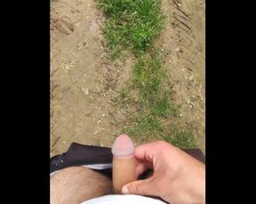 A Desperate & Very Risky Piss on a Public Nature Trail - uncensored full amatuer video - circumcised