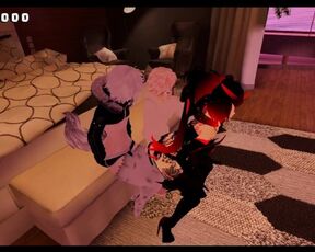 Sexy Succubus Dancing on two Shy Subby Femboys VRChat