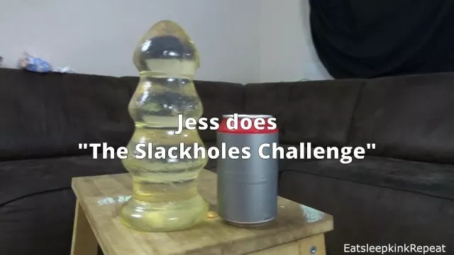 Jess Inserts The Biggest Dildo Possible For The Slackholes Challenge