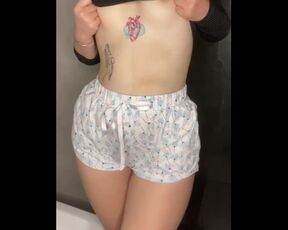 Teasing my little boobs on camera for you and playing with my perky 18 year old nipples, leak