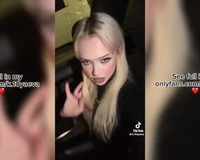 Sexy Russian bitch smokes in the car and gets fucked hard and gives a blowjob