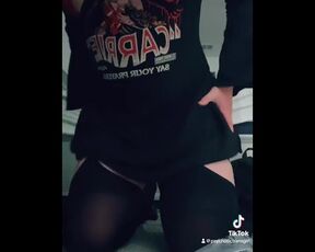 Cute trans girl flashes her panties on Tiktok