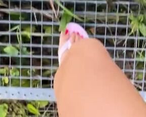 My beautiful bare feet on a walk