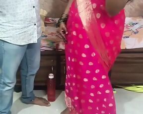 Indian Pink Sadi Wali Bhabhi Fuck Her Boyfriend with Cheating