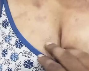 Indian Bhabhi with Big Milk Pressed Boobs and Fingered Pussy