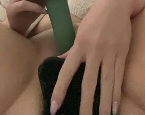 Squirting and orgasm from big black dildo