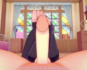 Konan from Naruto Gives You A Footjob Hentai POV