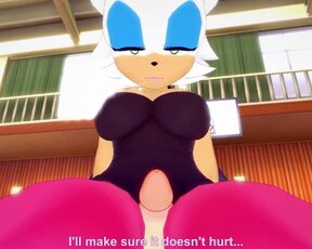 Rouge from Sonic Works Out With a Footjob! Hentai POV