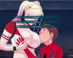 Spiderman Cum's in Harley Quinn's Mouth.