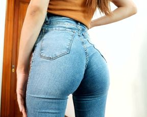 Incredibly Beautiful Perfect Ass Teen in Tight Blue Jeans