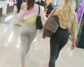 Hot Teen Sluts Tight Leggings - Jiggly Butts & Thong Line