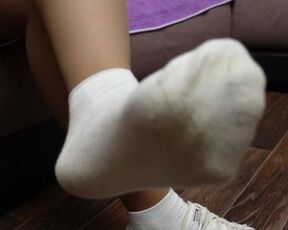 Mistress Show Shoes and Dirty Stinky Socks Feet Soles and Pantyhose Tights