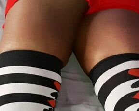 My GF bought new Overknee Socks, you like it?