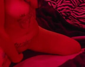 Petite Tattooed Babe with Neon Hair Fucks her Pussy with Vibrators & Sucks them Clean