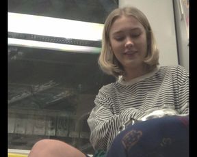 Upskirt cute blonde teen