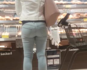 Tight teen jeans ass