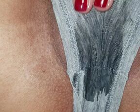 EXTREME CLOSE-UP OF CREAMY PUSSY IN PANTIES