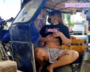 Pinay New Viral Risky Public Fingering at the Motorcycle While Waiting for the Other Passengers