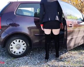 Ainoa teasing in boots and miniskirt