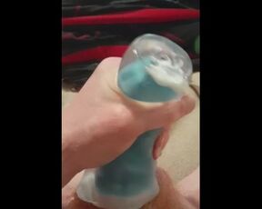 Masturbation with my adult Male stroker sex toy from Spencer's while home alone