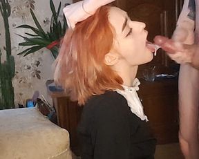 Risky Fuck while Parents at Home (CUM IN MOUTH)