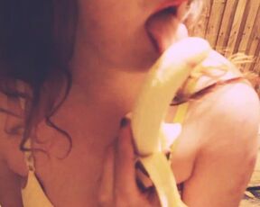 I smoke a cigarette and dream that this banana is your dick