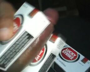 I covered a Lucky Strike carton with cum