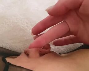 Big clit rubbing POV. Slimy wet pussy masturbation