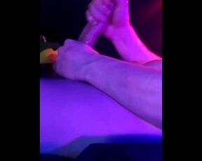 Jerking my big cock on hentai video for GF, she likes it :b