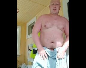 Fat guy After sauna