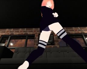 Virtual Waifu gives the Camera a Good Lap Dance Show