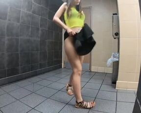 Strip in Public Bathroom