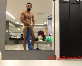 Changing in the gym locker room