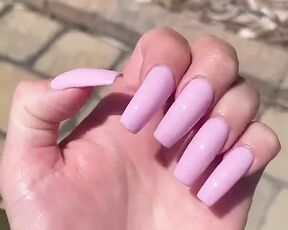 Talyns long light pink nails