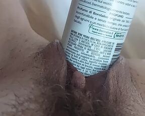 Masturbation with a deodorant