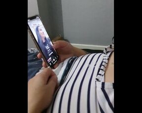 Step mom caught watching porn on her phone get fucked by step son