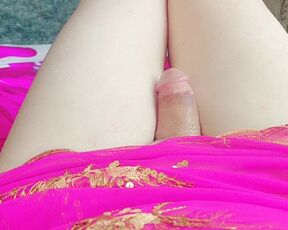 Handless masturbation cute lady boy cock between legs hot horny pretty shemale white smooth skin big