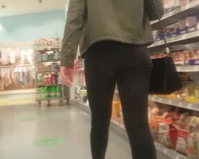 Tight tiny teen ass in jeans shopping dm