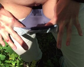 Showed to the Stranger in the Public my Wet Panties and he Cumshot in them