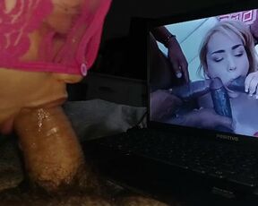 delicious to suck a hard cock and excited to see a whore with her ass fucked and surrounded by bbc