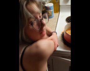 Petite Nerdy Teen With Big Ass Gets Fucked In The Kitchen Then Bounces On My Dick