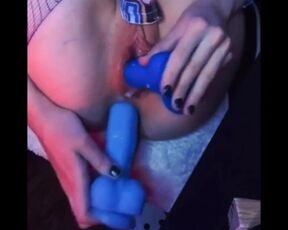 Double penetration with toys causes orgasm