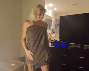 My beautiful MILF wife Alexis dancing in a towel that falls off